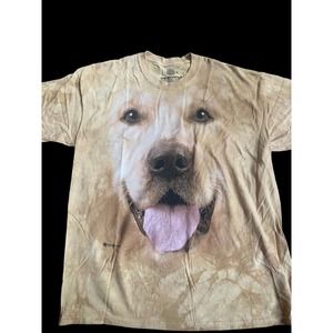 The Mountain Shirt Mens XL Golden Retriever Dog Face RARE New Adult Sz Tie Dye